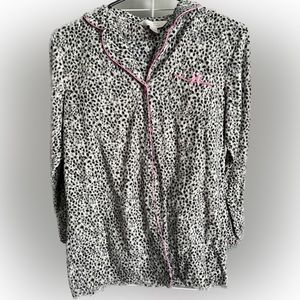 CELESTIAL DREAM Women/Girls Gray, White, Black & Pink Leopard Print Pajamas Set